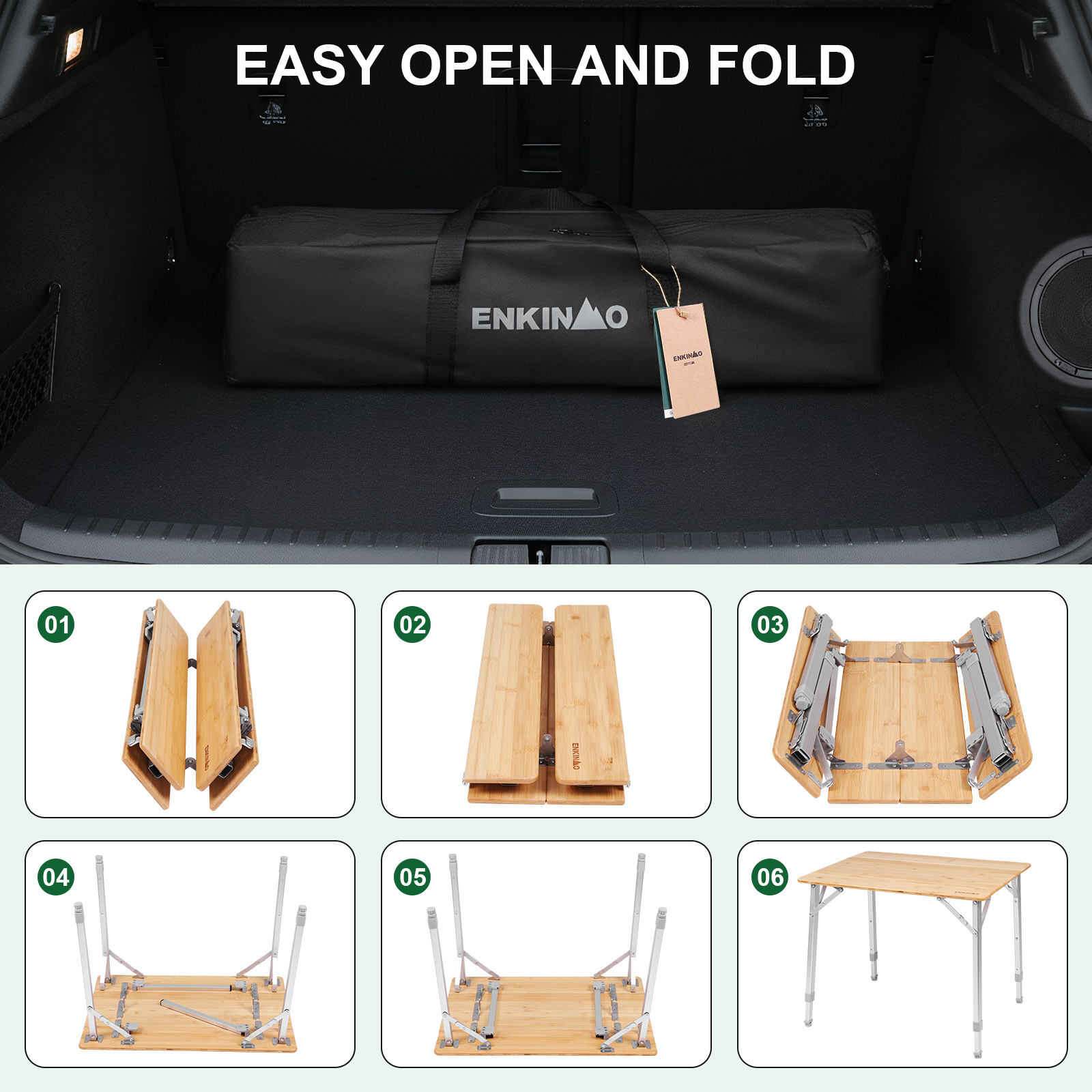Adjustable Height Folding Bamb - Camping Cooking Table Foldable ulasan dan harga