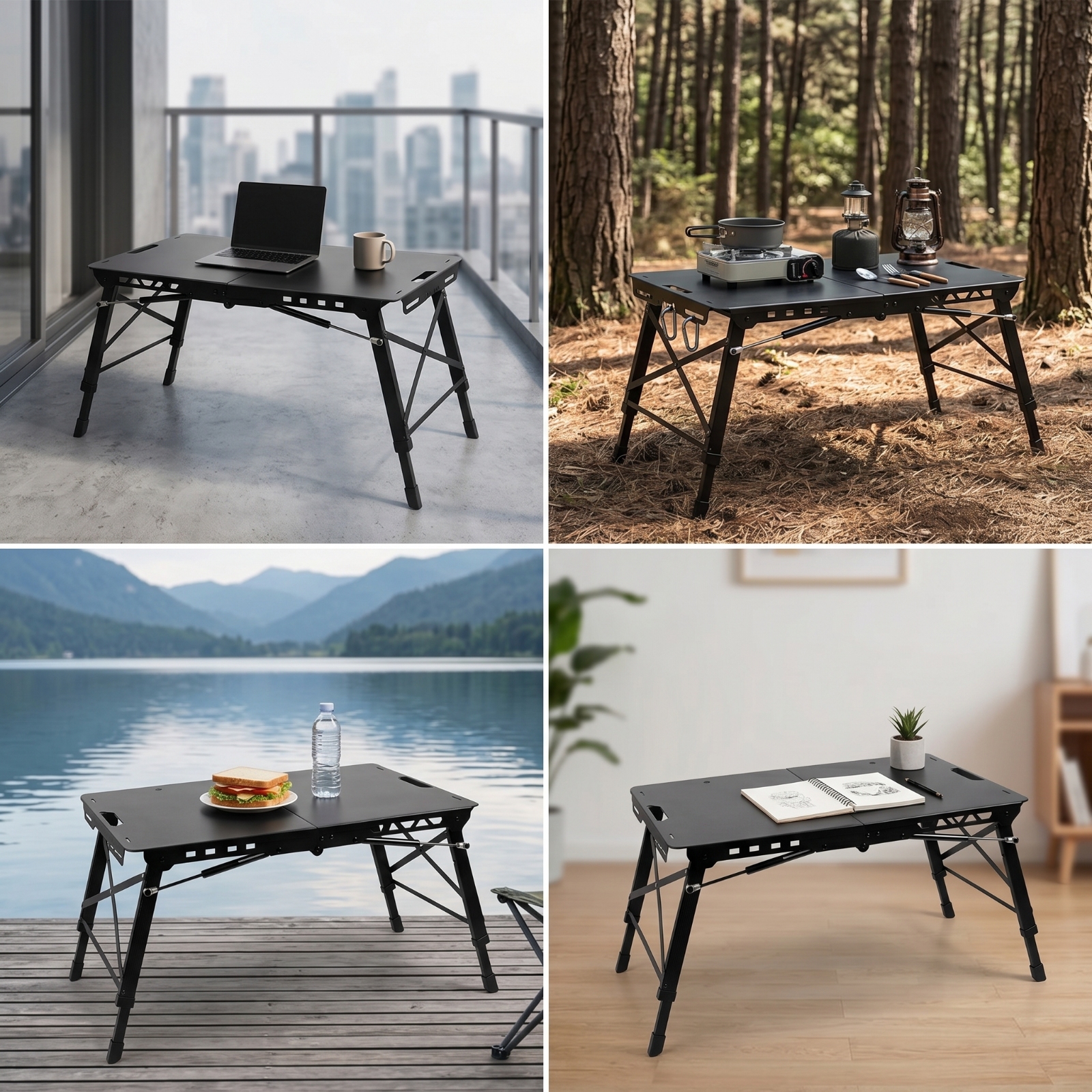 Folding Table with Hydraulic S - Camping Cooking Table Foldable ulasan dan harga