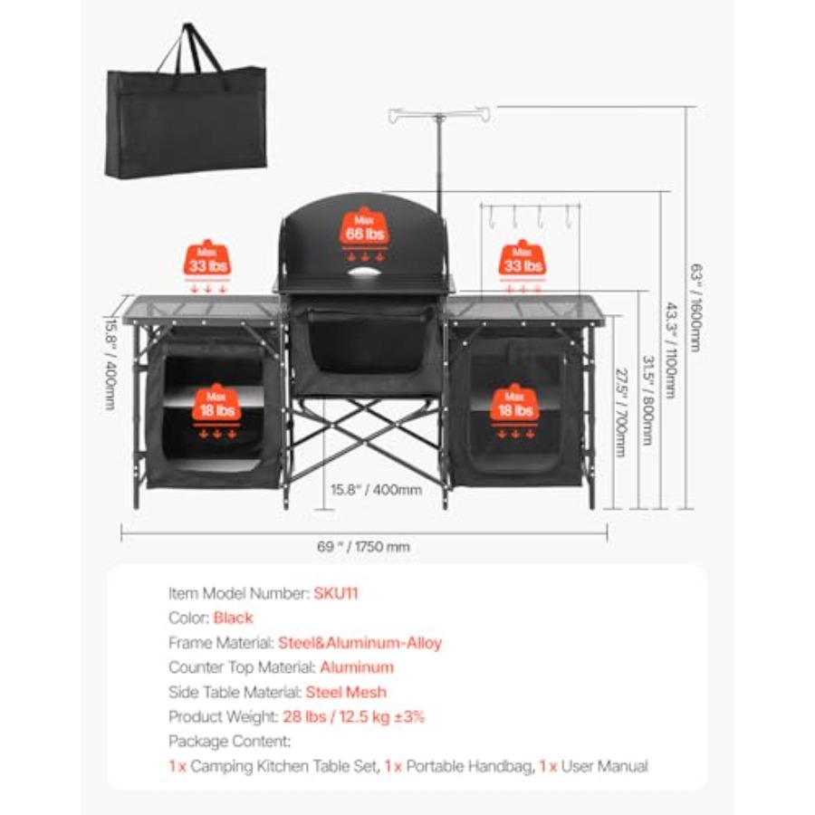 Camping Kitchen Table, Outdoor - Camping Cooking Bag ulasan dan harga