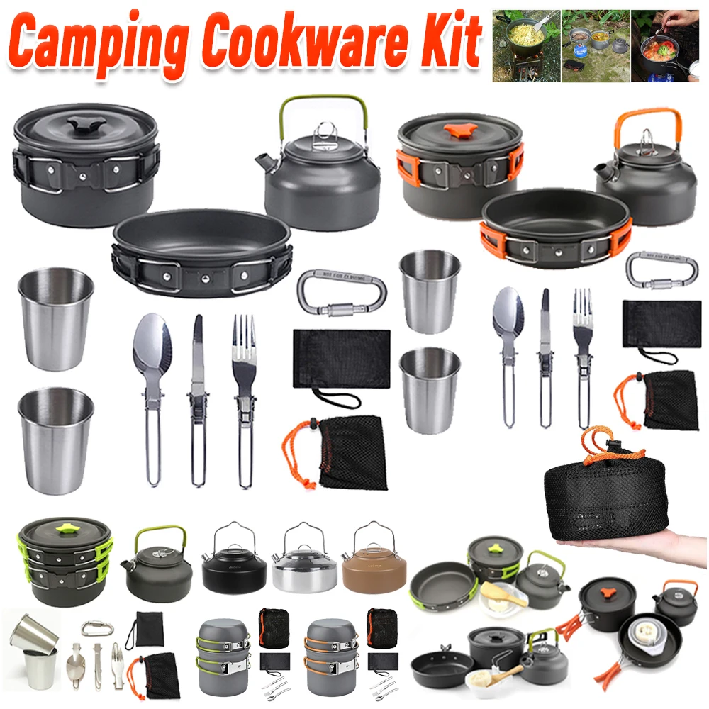 Camping Cookware Kit Kettle Po - Camping Hiking Cooking ulasan dan harga