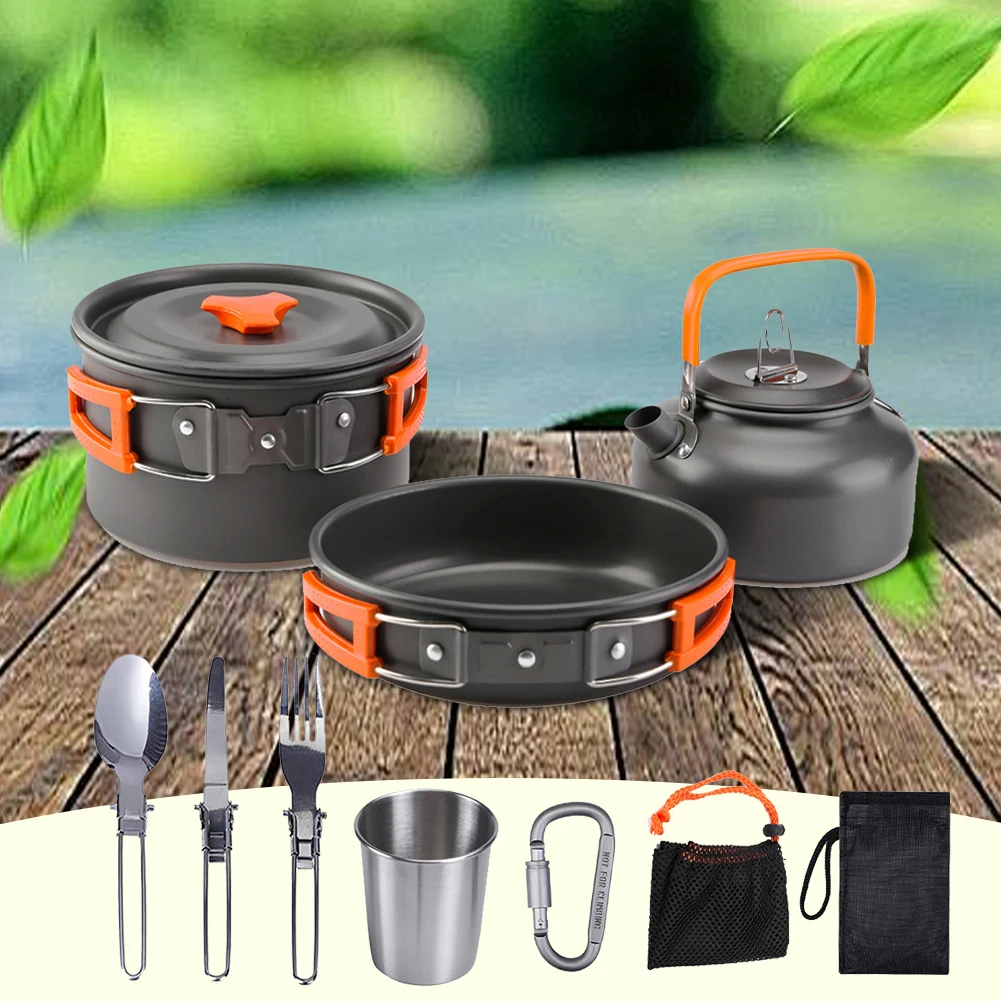 Camping Cookware Kit Kettle Po - Camping Hiking Cooking ulasan dan harga