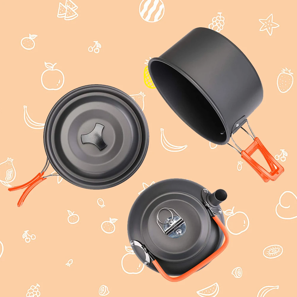 Camping Cookware Kit Kettle Po - Camping Hiking Cooking ulasan dan harga