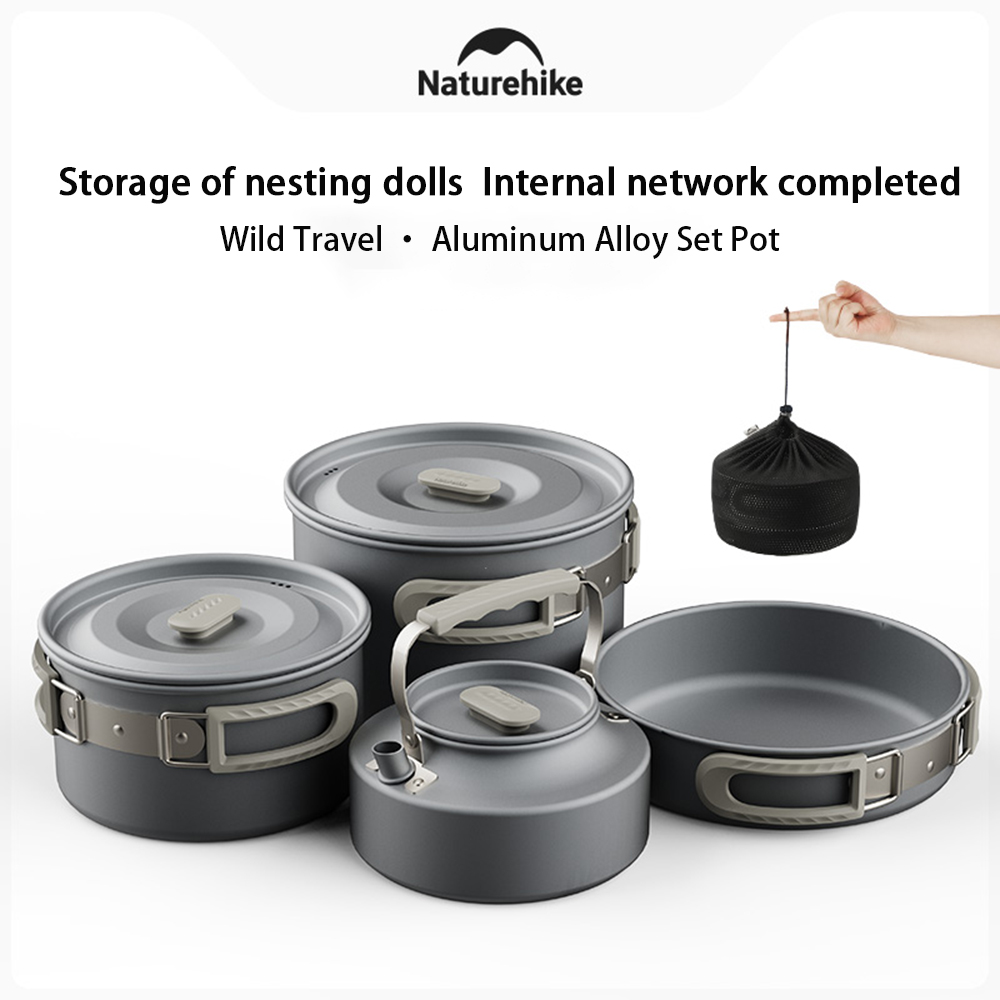 Naturehike Outdoor Pot Set,Cam - Camping Cooking Frying Pan ulasan dan harga