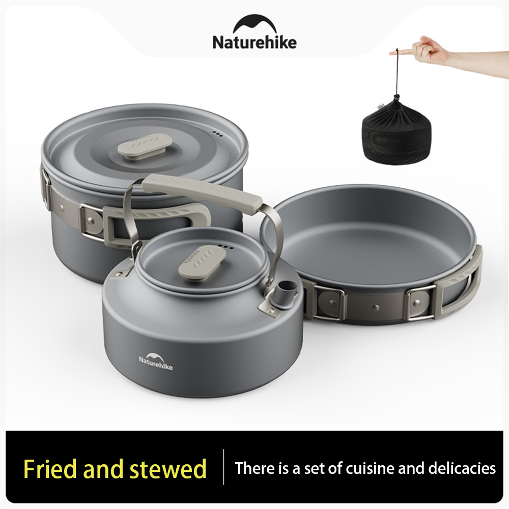 Naturehike Outdoor Pot Set,Cam - Camping Cooking Frying Pan ulasan dan harga