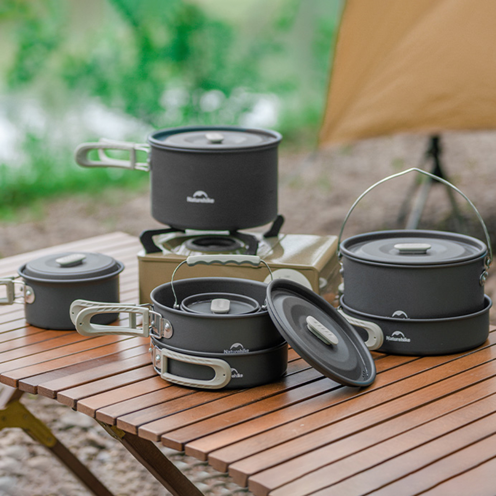 Naturehike Outdoor Pot Set,Cam - Camping Cooking Frying Pan ulasan dan harga