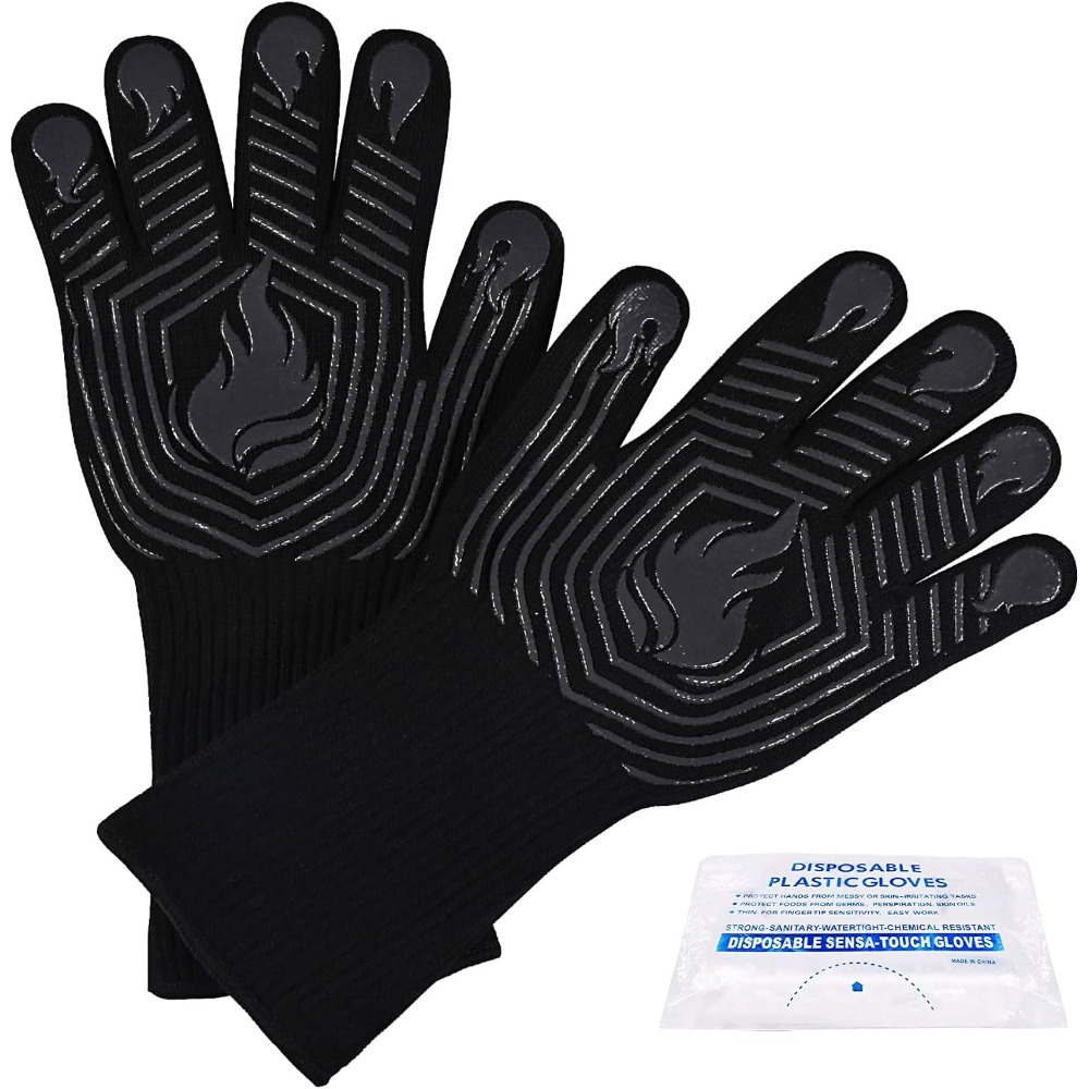 BBQ Gloves, 1472°F Heat Resist - Camping Cooking Bbq ulasan dan harga