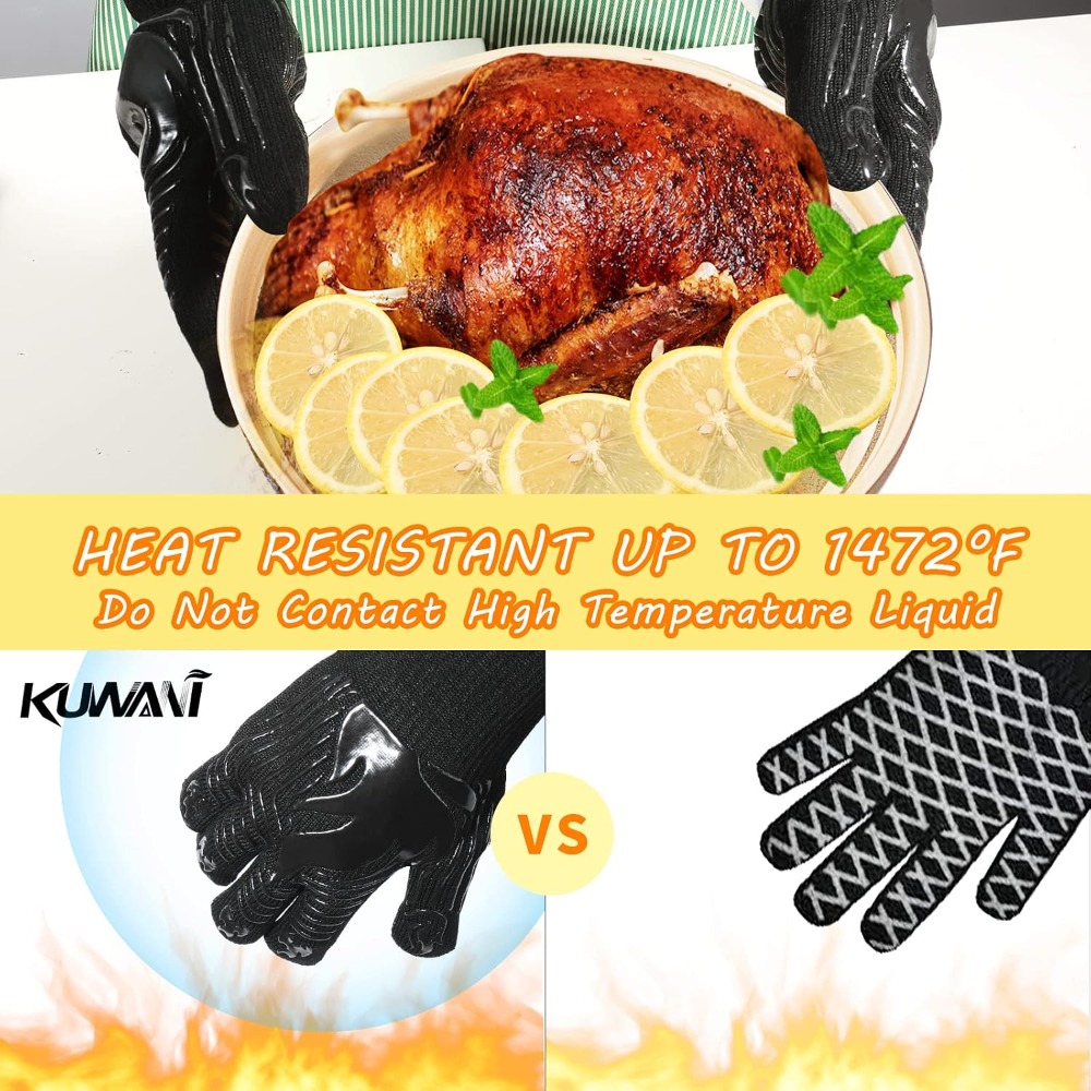BBQ Gloves, 1472°F Heat Resist - Camping Cooking Bbq ulasan dan harga